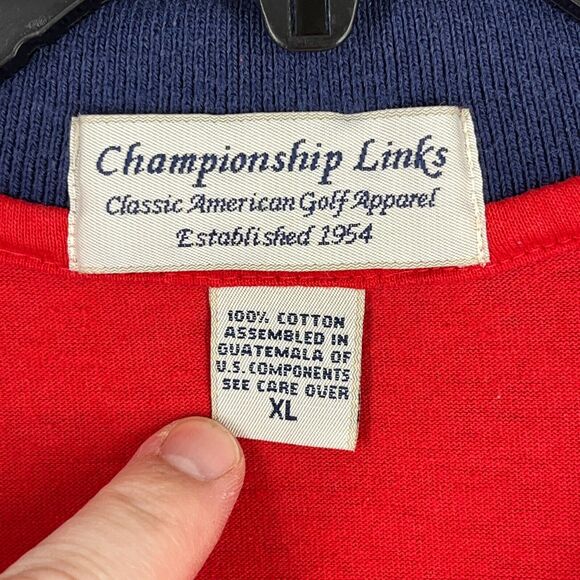 Championship Links Shirt Mens Extra‎ Large Red Golf Polo Rugby 90s Clubhouse - Picture 4 of 7